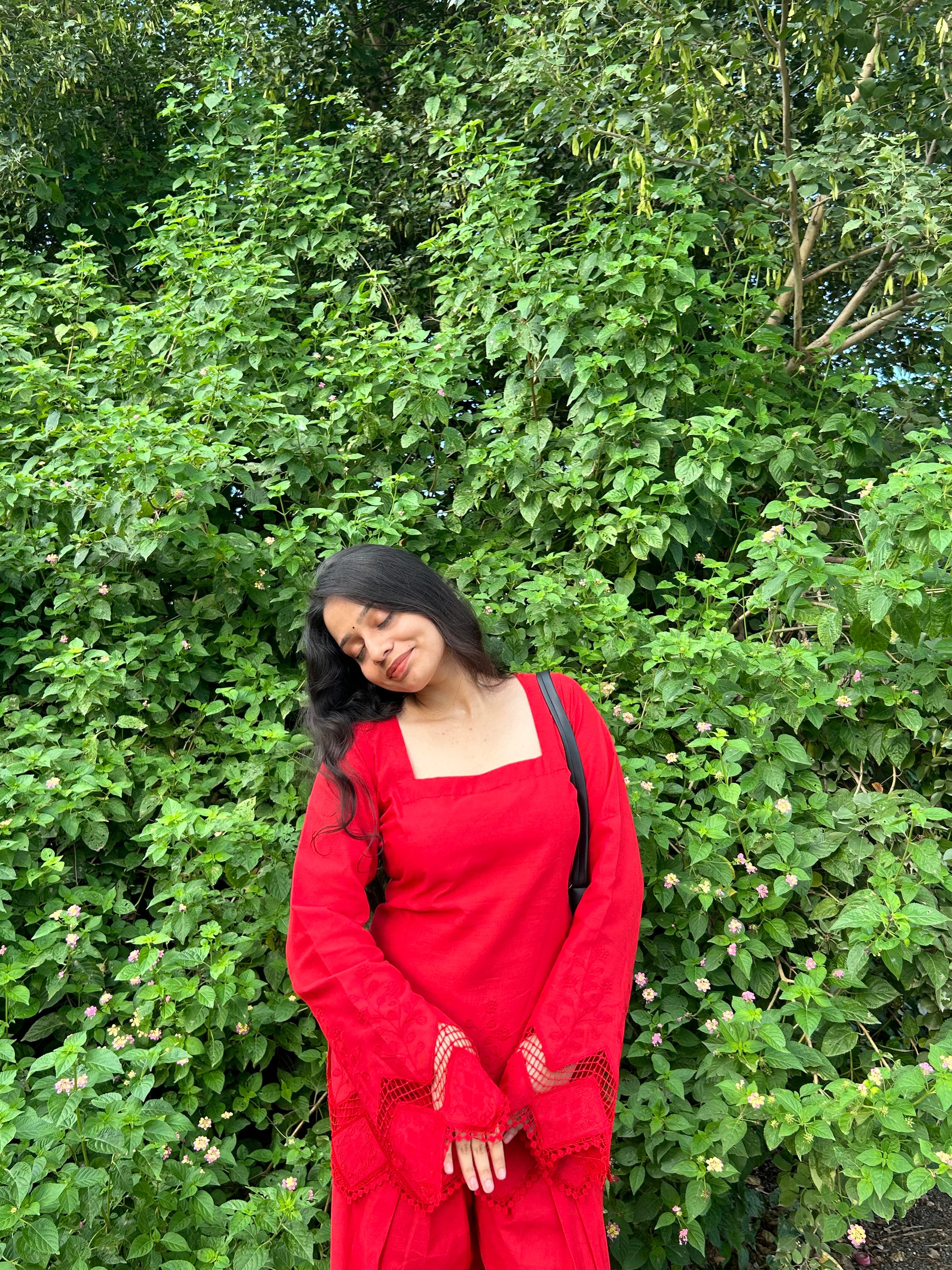 Red Applique Pakistani Salwar Set
